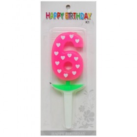 Свічка-цифра (неон ) з сердечком Свічка-цифра (неон ) з сердечком