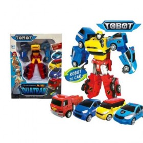 Уцінка. Робот-трансформер Tobot Quatran перетворюється у 4 машинки,у короб. 36*11*28см - деформована упаковка