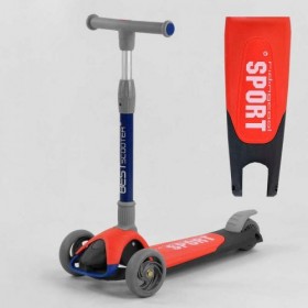 Самокат триколісний F-44077 (6) Best Scooter, ЧЕРВОНИЙ, складне алюмінієве кермо, 3 колеса PU зі світлом, d = 120*35 мм Самокат триколісний F-44077 (6) Best Scooter, ЧЕРВОНИЙ, складне алюмінієве кермо, 3 колеса PU зі світлом, d = 120*35 мм