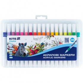 Маркери акрилові, набір 36шт, Kite Creative Маркери акрилові, набір 36шт, Kite Creative