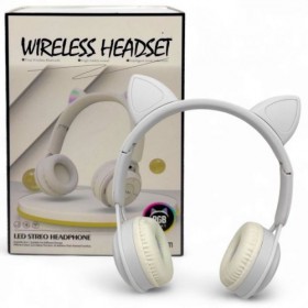 Уцінка. Навушники бездротові, підсвічування, Bluetooth, (БІЛІ) Не працюють